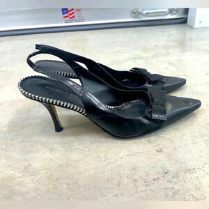Antonio Melani Leather Kitten Heels Size 9 1/2